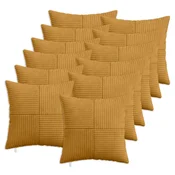 vidaXL Prevleka za blazino 12 pcs ALMELO Rumena 50 x 50 cm korduroy