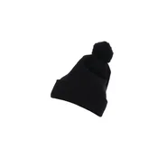 Pom Pom Knit hat with cuff black