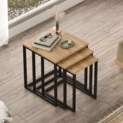 Hanah Home Set uklopivih stočića, 3 komada, Krem