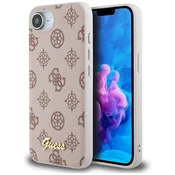 Guess Etui Guess Peony Script Logo MagSafe za iPhone 16 - rjavo