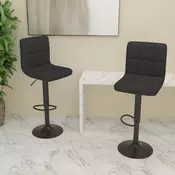 Vidaxl vidaXL Barski stoli, komplet 2 kosov, črni, oblazinjenje iz blaga