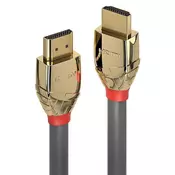 Lindy 37865 HDMI kabel 7,5 m HDMI Tip A (Standard) Zlatno, Sivo
