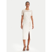 Patrizia Pepe Cocktail obleka 8A1596/A701-W409 Écru Regular Fit