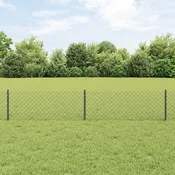 vidaXL vidaXL veriga povezav ograje z 10 U stebrički Siva 0.4x10 m jeklo, (22085008)