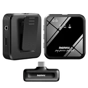 REMAX Remax, Brezžični mikrofon s sponko USB-C z zmanjšanjem hrupa, doseg 20 m Avtonomija 10h, Črna, (5000310055)