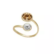 Ženski victoria cruz basic xs double light topaz gold prsten sa swarovski kristalima ( a4224-06da )