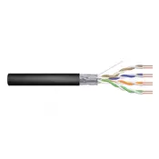 CAT 5e F-UTP outdoor installation cable, 250 MHz Fca (PVC), AWG 23/1, 305 m drum, sx, black
