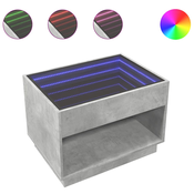 Stolic s beskonacnim LED siva boja betona 70x50x50 cm