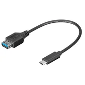 PremiumCord Adapter USB-C (M) - USB 3.0 A (F), 0,2 m
