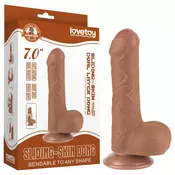 Lovetoy Drseča Kožica - dvoslojni dildo z moda - 18,3 cm (naravna barva)