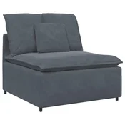 Vidaxl Modularni kavč z blazinami temno siv 100 cm