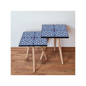 Hanah Home Sklapajuci Stocic 2 Komada 2SHP31 - Navy Plavo