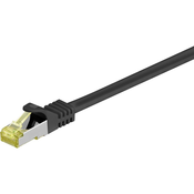Goobay Omrežni priključni kabel Goobay RJ45CAT 7 S/FTP [1x RJ45-vtič - 1x RJ45-vtič] 3 m črn z zapahom, pozlačen