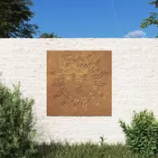 Vidaxl vidaXL Vrtna stenska dekoracija, 55x55 cm, kortensko jeklo, sonce