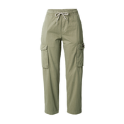Pamučne hlače Napapijri boja: zelena, ravni kroj, visoki struk
