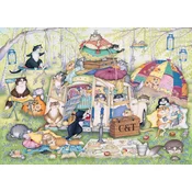 Ravensburger - Puzzle Letnik št. 11 - nore mačke: Poletno popoldne: Lazy Summer Afternoon (Leno poletno popoldne) - 1 000 kosov