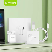BAVIN Bežicne bubice AirPods + kabl lightning/ bela