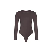 GOD SAVE QUEENS Bodi Second Skin Long Sleeve Crew-Neck Bodysuit kostanj rjava