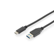 Digitus Digitus USB 3.1 Prikljucni kabel [1x - 1x ] 1 m Crna dvostruko zašticen