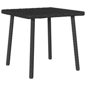 Vidaxl Vrtna kavna miza pravokotna črna 40x40x37 cm Poly Rattan