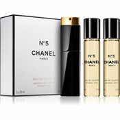Chanel N°5 toaletna voda (1x punjiva + 2x punjenje) za žene 3 x 20 ml