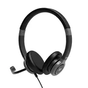 SLUŠALKE PORT STEREO ACTIVE OFFICE USB ČRNE