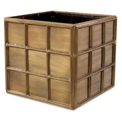 Casa Padrino luxury flower pot vintage brass 67.5 x 67.5 x H. 61 cm - Square stainless steel plant pot - Living room decoration - Office decoration - Decorative accessories - Luxury decoration