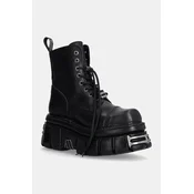 New Rock Usnjeni nizki škornji Nomada Negro + Tower Negro Acero E14