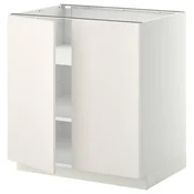 METOD Podni element s policama/2 vrata, bela/Veddinge bela, 80x60 cm