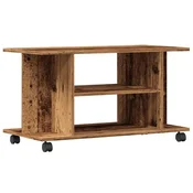 Vidaxl TV omarica s kolesci starinski les 80x40x45 cm inženirski les