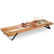 Excellent Houseware Eleganten zložljiv servirni pladenj iz akacijevega lesa