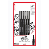 Set UNI PIN markera fineliner Love Lettering 5 kom