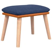 Vidaxl Stolček za noge moder 45x29,5x35 cm blago in umetno usnje
