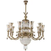 Casa Padrino luxury baroque chandelier brass with patina/gold A� 97 x H. 100 cm