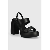 Kožne sandale Karl Lagerfeld ASTRAGON HI boja: crna, KL33724