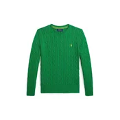 Otroški bombažen pulover Polo Ralph Lauren zelena barva, 323702674502
