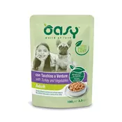 Oasy | Dog Adult Trakovi v omaki puran & zelenjava 100g