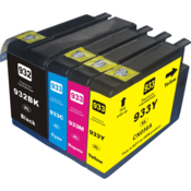TiskajPoceni Kompatibilne kartuše Hp 932 XL BK + 3 × HP 933 XL C,M,Y XL VEČJA POLNITEV za OfficeJet Pro 8600/8600 Plus 8100 8610 8620 51dw 276dw 86158630 8640
