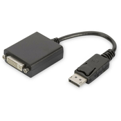 DisplayPort adapter cable, DP - DVI (24+5) M/F, 0.15m,w/interlock, DP 1.1a, bl