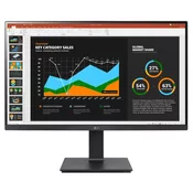 Monitor LG 68,6 cm (27,0) 27BQ75QB-B 2560x1440 konferenca 75Hz IPS 5ms HDMI DisplayPort USB-C 65W 4xUSB3.0 Pivot Kamera Zvočniki  sRGB99% RJ45 KVM HDR10