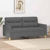 VIDAXL dvosjed od tkanine (140cm), tamnosivi