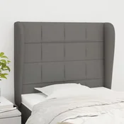 Vidaxl vidaXL Vzglavnik s krilci temno siv 83x23x118/128 cm blago