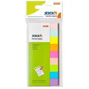Zaznamki, papir, 9x50 listov, 50x12 mm, STICK N, mešanica neonskih in pastelnih barv, 450 listov