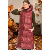 Z6734 DEWBERRY XEXESE WOMENS VEST-PLAIN MAROON