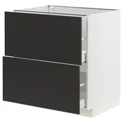 METOD / MAXIMERA Pod.element, 2fronta/2vis.fioke, bela/Nickebo boja antracita, mat, 80x60 cm