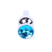 Gardj Europe Plug-Jewellery Srebrni BUTT PLUG – svetlo modri