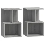Vidaxl Nočna omarica 2 kosa siva sonoma 35x35x55 cm konstruiran les