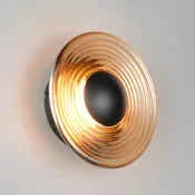 Trio Lighting LED-stenna svetilka Sirena, črna/jantarna, O 20 cm, steklo, CCT - Dnevna soba/jedilnica - črna, jantar