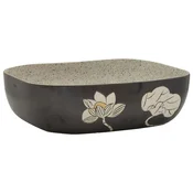 MAISON CHIC Umivalnik - Kopalna umivalnik - Lavabo siv in črn pravokoten 48x37,5x13,5 cm keramika, (21684669)