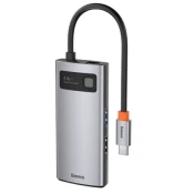 BASEUS prikljucna stanica, 4u1, HDMI, USB, siva (CAHUB-CY0G)